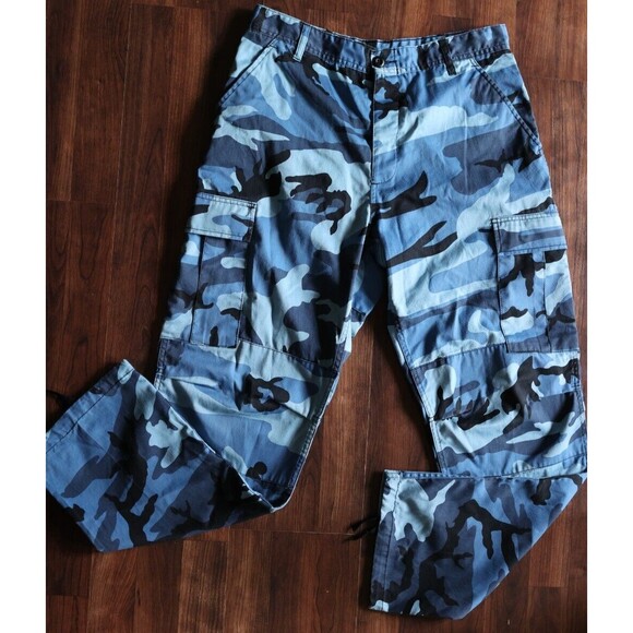 Rothco | Pants | Rothco Bdu Pants Mens Y2k Baggy Blue Camo Cargo ...